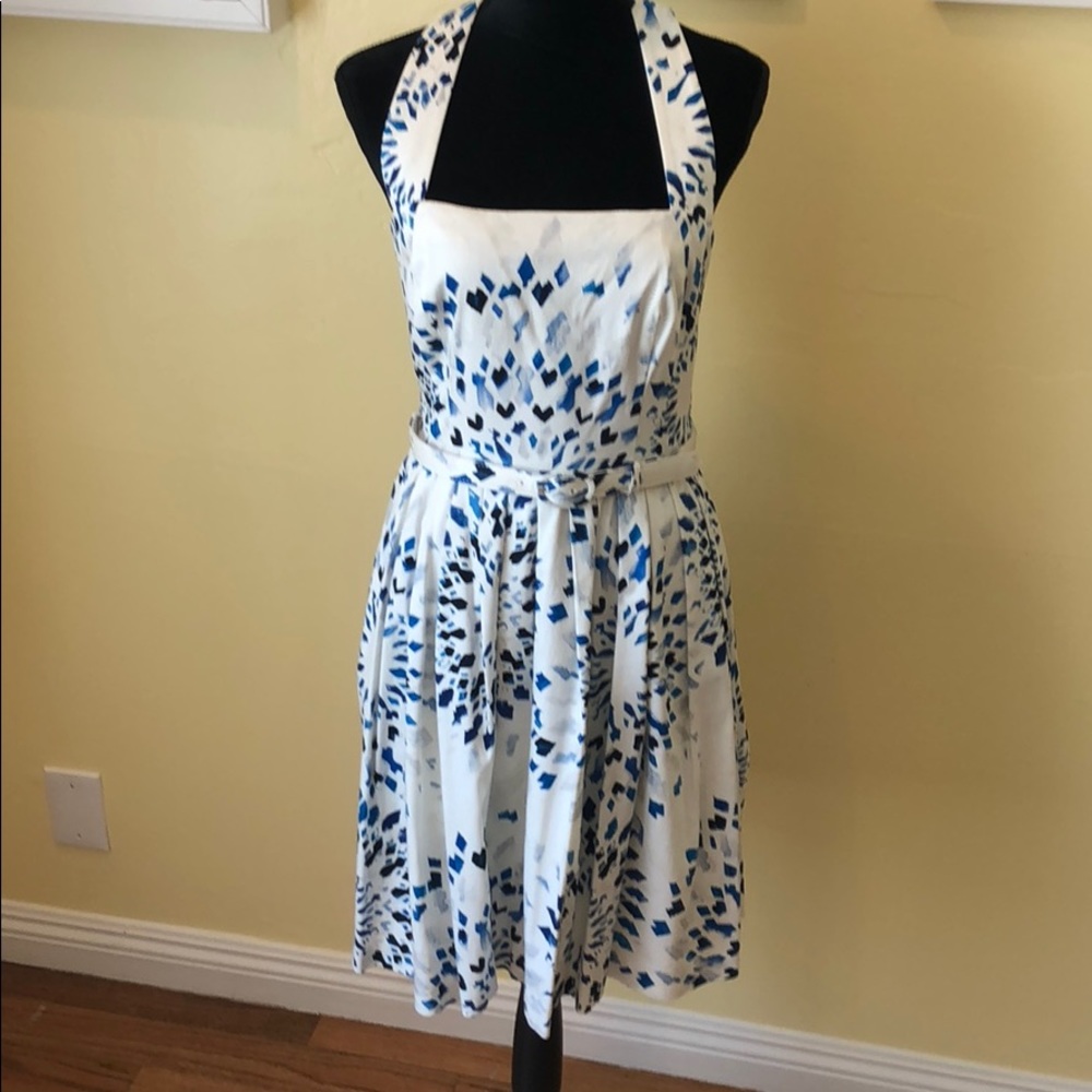 White and Blue Summer Dress with Pockets!